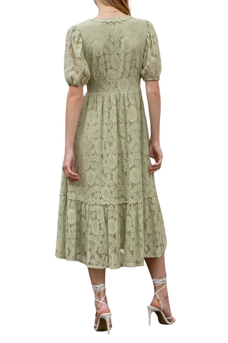 Lace Short Sleeve Maxi Dress, Alternate, color, LIGHT SAGE