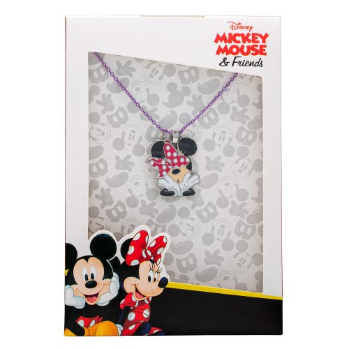 Disney Minnie Mouse And Mickey Heart Necklace In Brown