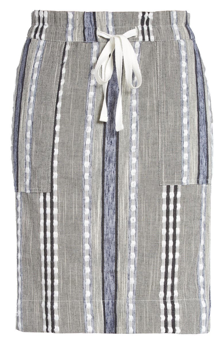 Caslon<sup>®</sup> Stripe Cotton Pull-On Skirt, Main, color, 