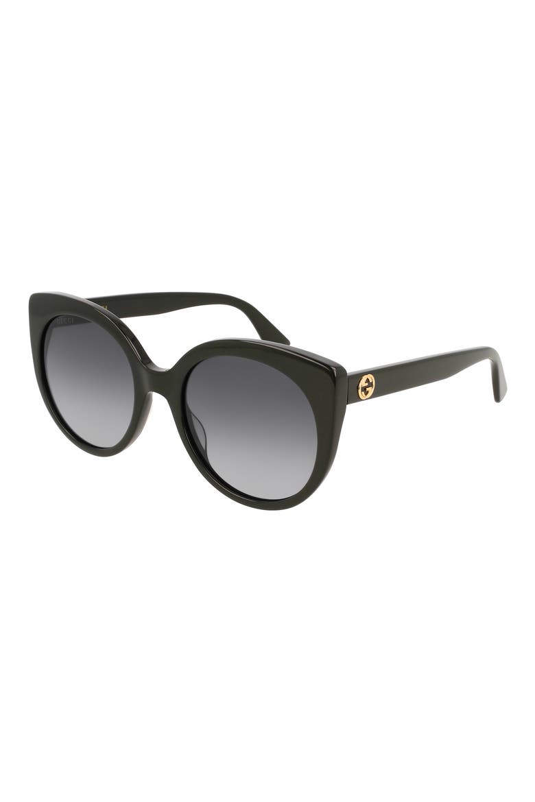 55mm Gradient Cat Eye Sunglasses, Main, color, BLACK