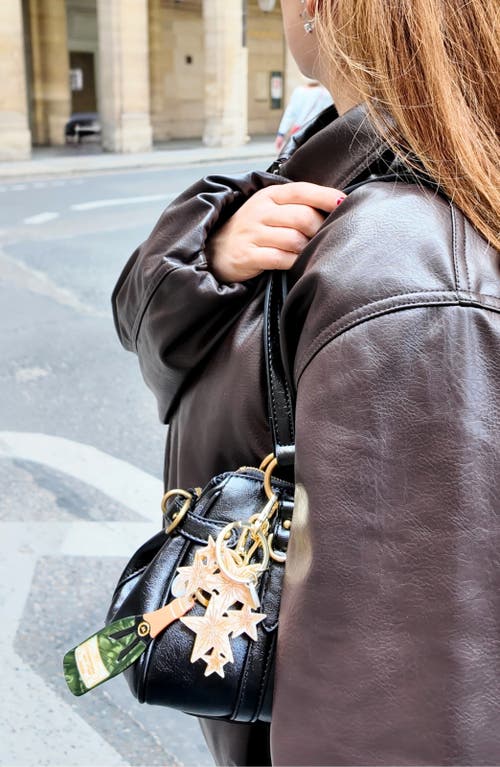 Solar Eclipse Hand Painted Champagne Key Chain Bag Charm In Multi