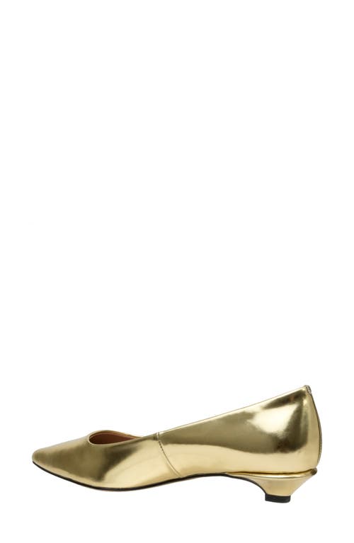 Linea Paolo Patent Pointed Toe Pump In Gold