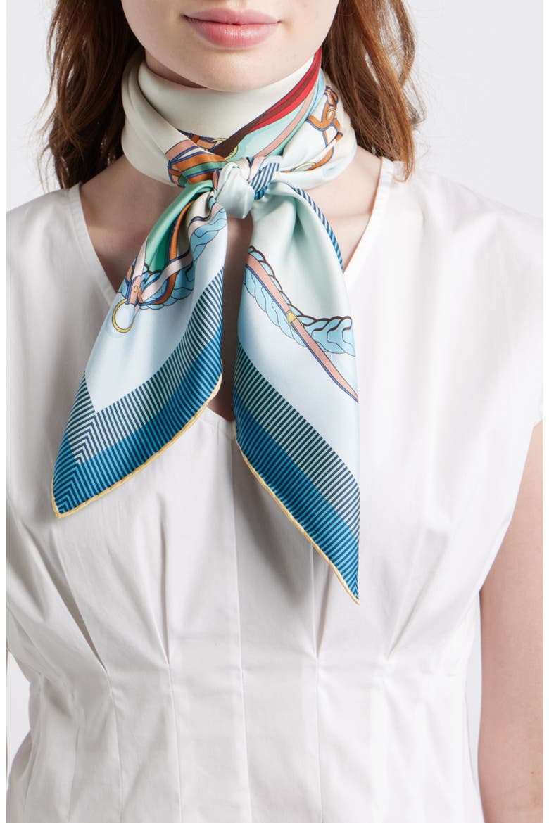 Toute Allure Silk Square Scarf, Main, color, MINT