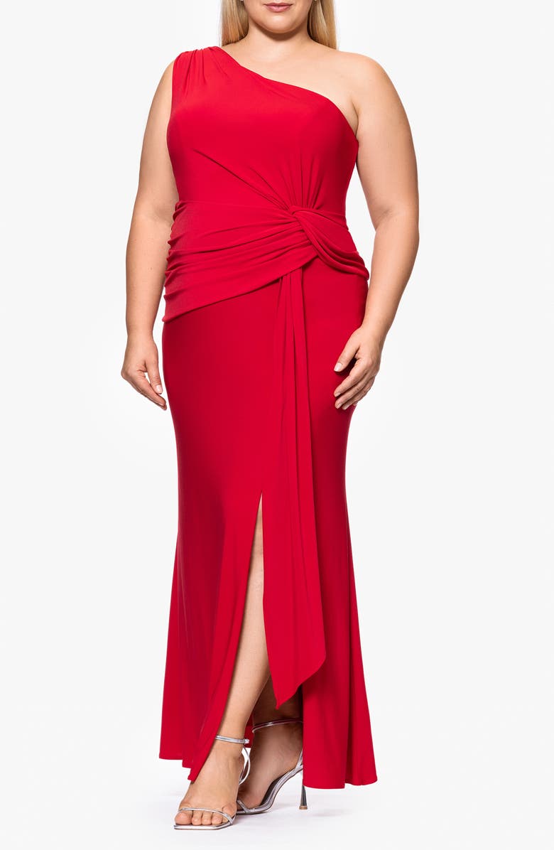 Xscape Evenings One-Shoulder Twist Cocktail Dress, Alternate, color, 