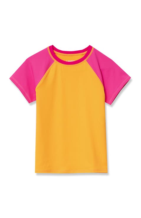 Girls Graphic Mock Neck UPF 50 Sun Protection Rash Guard