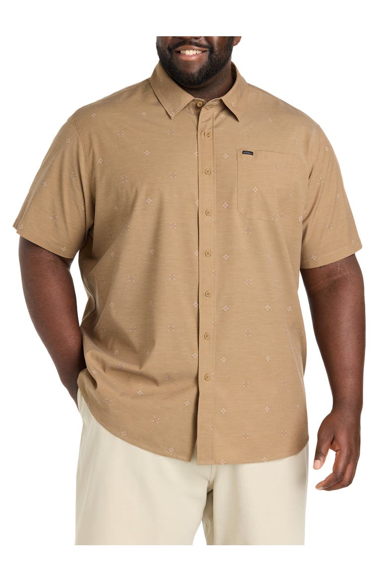 Big & Tall TRVLR Series Traverse Performance Sport Shirt V2, Main, color, DARK KHAKI