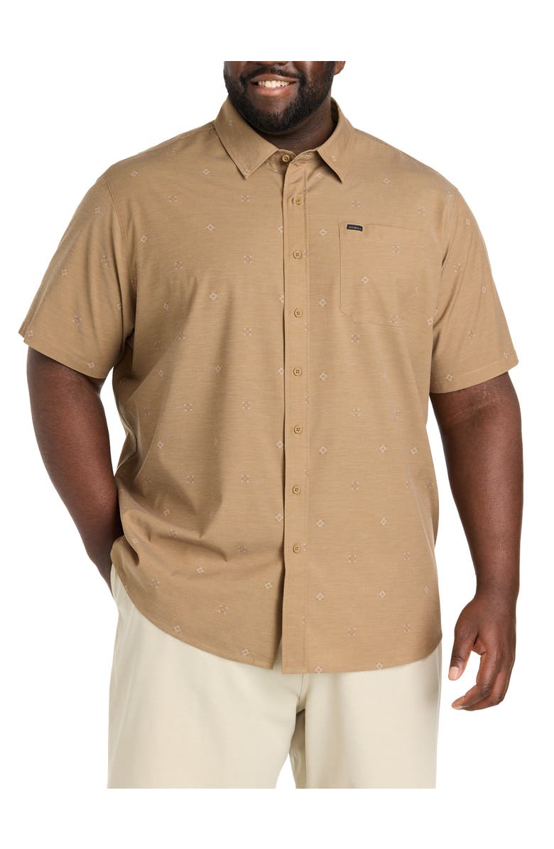 O'Neill Big & Tall TRVLR Series Traverse Performance Sport Shirt V2, Main, color, Dark Khaki