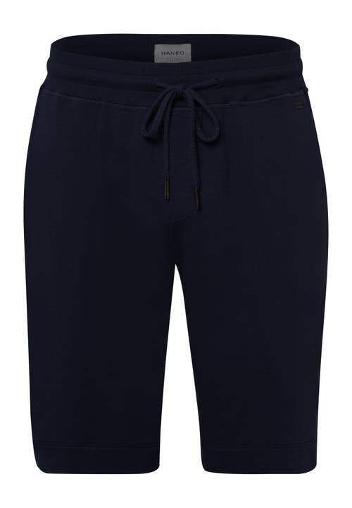 Hanro Natural Living Organic Cotton Drawstring Shorts In Black Iris