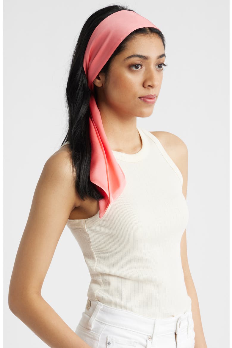 Assorted 2-Pack Satin Skinny Scarves, Alternate, color, PEACH STRIPE