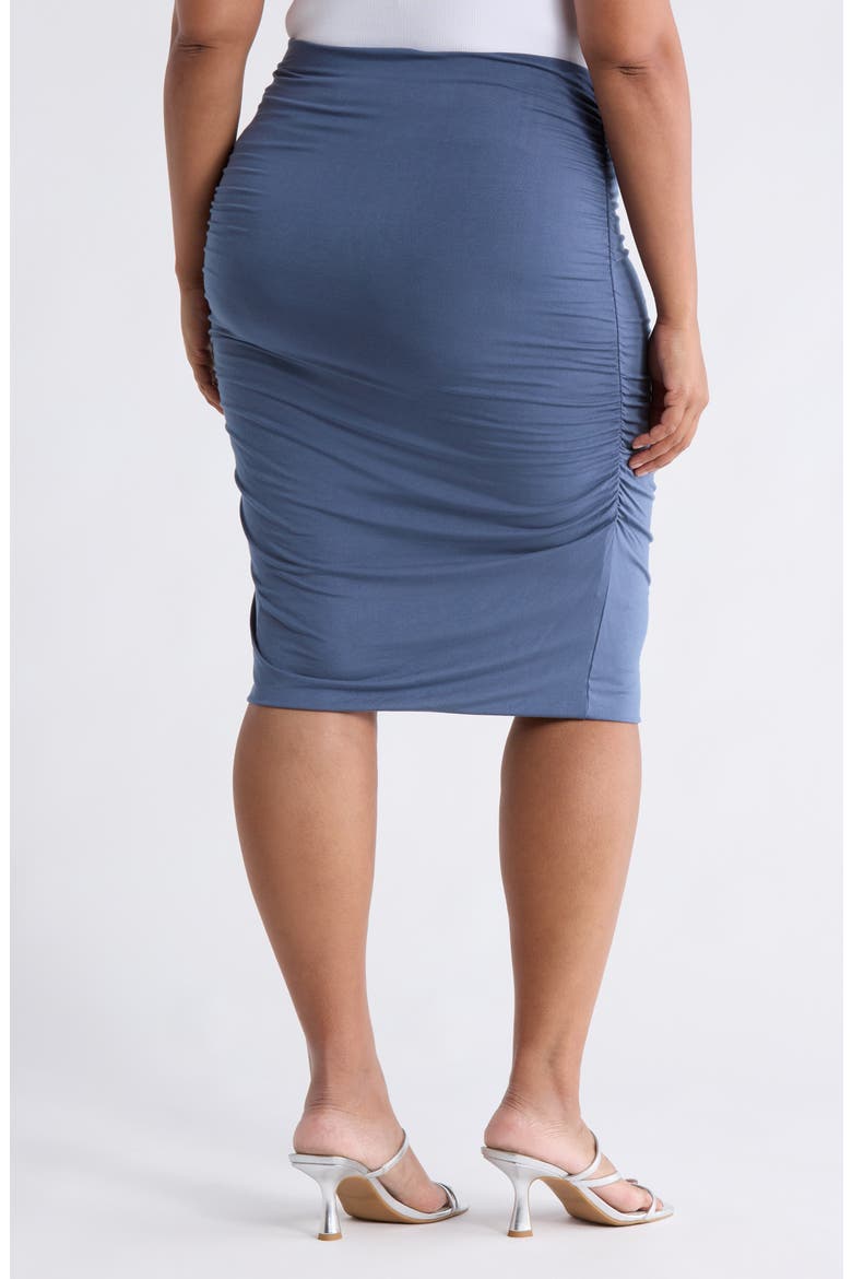 Side Ruched Skirt, Alternate, color, BLUE