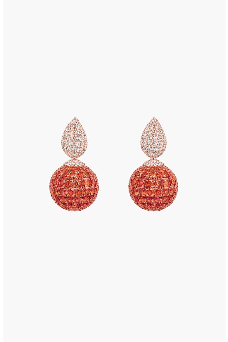 Sunset Ombré Pavé Sphere Earrings, Main, color, Sunset