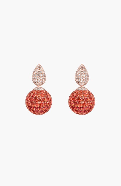 Sunset Ombré Pavé Sphere Earrings