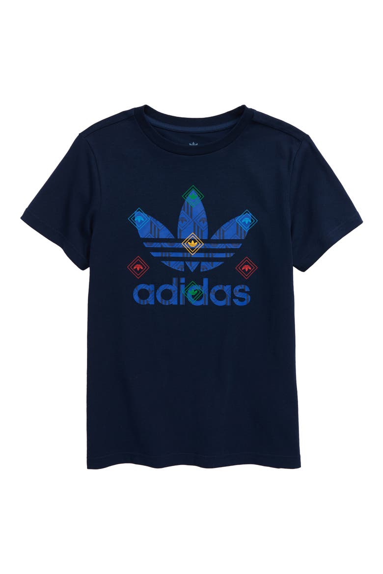 Kids' Logo Graphic Tee, Main, color, COLLEGIATE NAVY/ MULTICOLOR