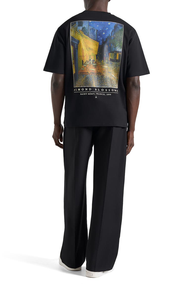Anders Cafe Terrace At Night Cotton T-Shirt, Alternate, color, Black