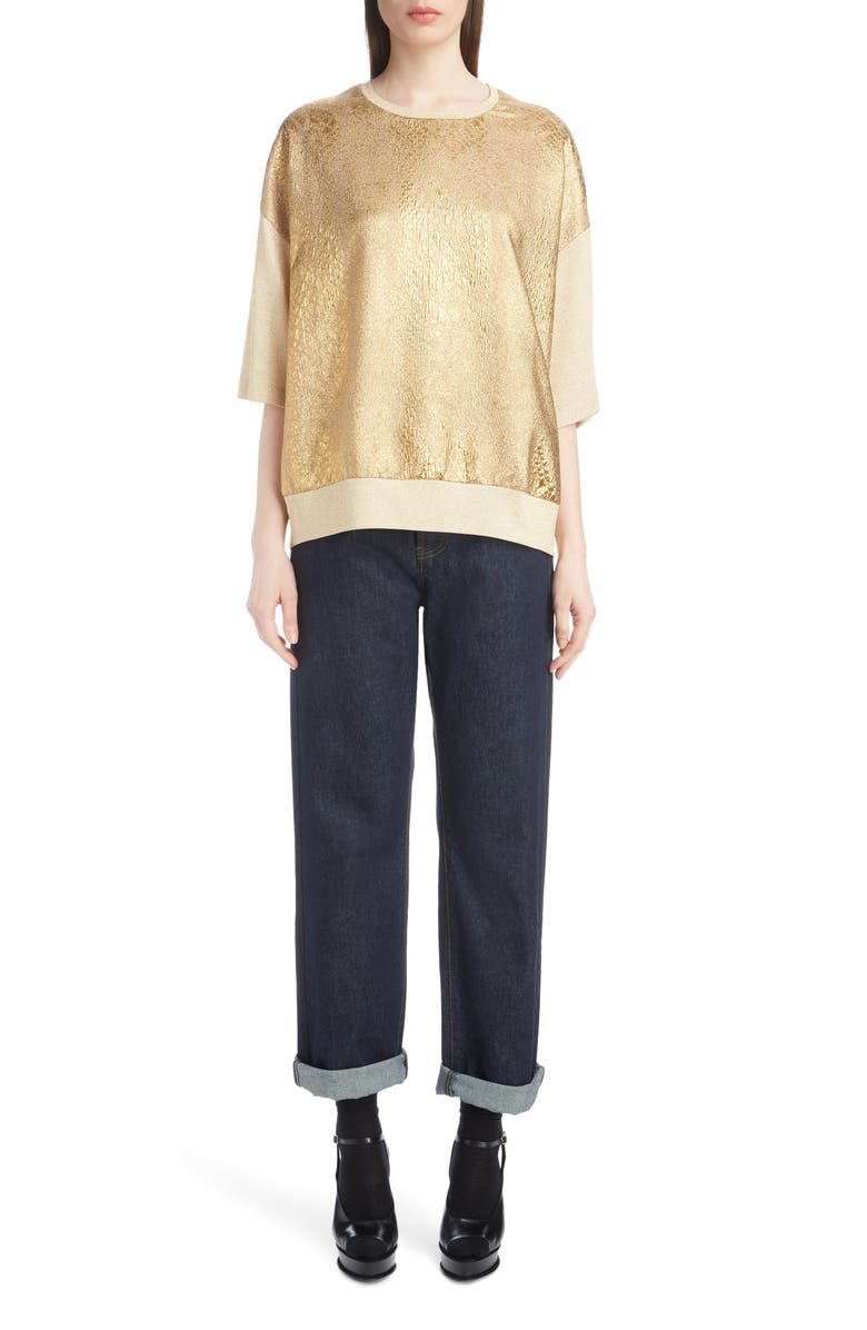 Dries Van Noten Embellished Mixed Media Bomber Jacket, Alternate, color,