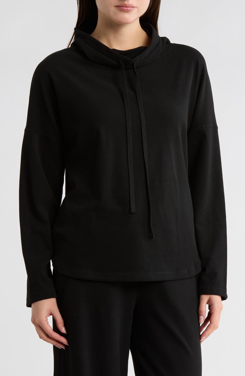 MAX STUDIO Funnel Neck Pullover, Main, color, Black