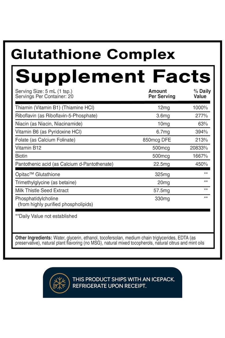 Glutathione Complex Milk Thistle and Vitamin B Complex Liquid Supplement, Alternate, color, None