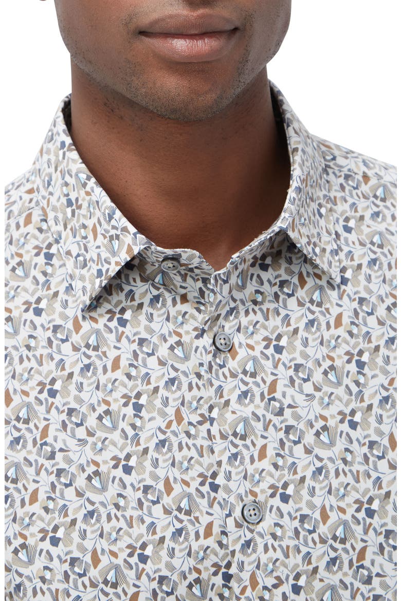 Julian Shaped Fit Geo Print Button-Up Shirt, Alternate, color, WILLOW