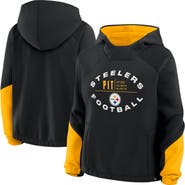 FANATICS Women's Fanatics Black Pittsburgh Steelers Oversized Redzone Bubble Screen Pullover Hoodie