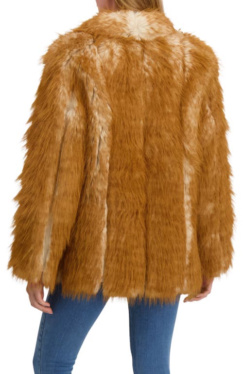 Lyla Grant Fur-free Fox (faux Fur) Jacket In Gold