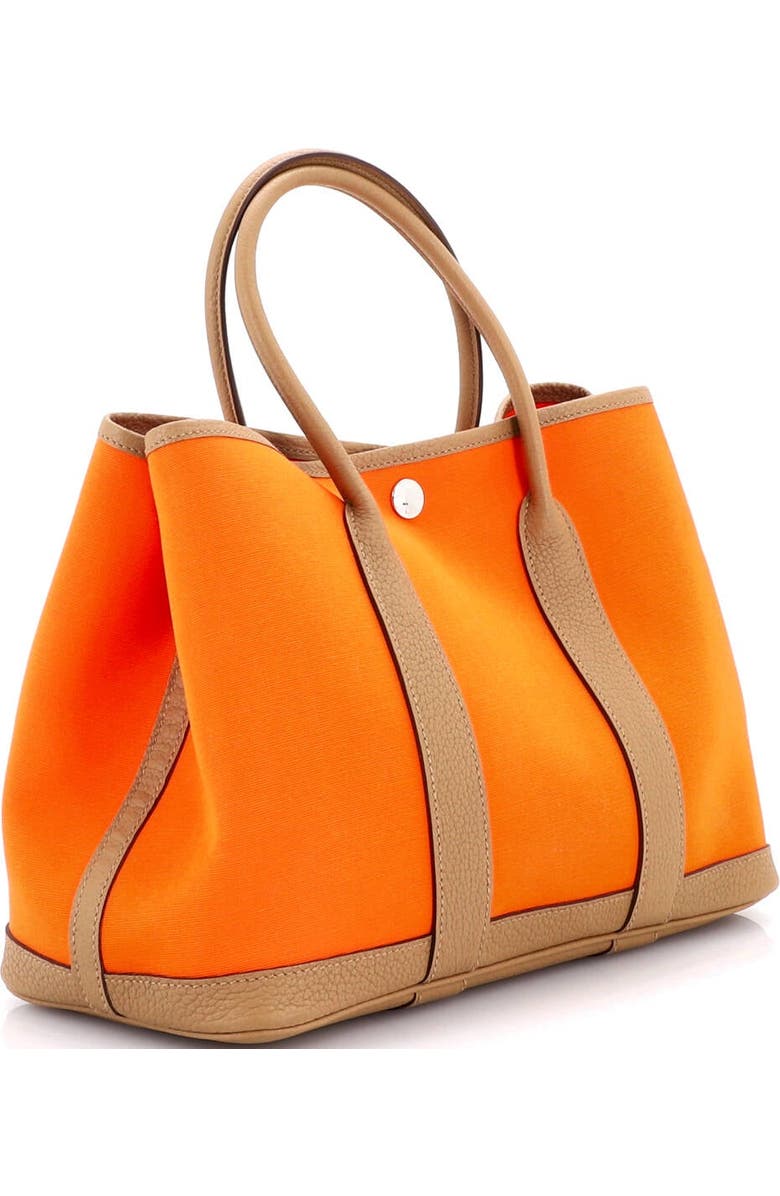 Pre-Owned Hermes Garden Party Tote Toile and Leather 30, Alternate, color, Orange Minium