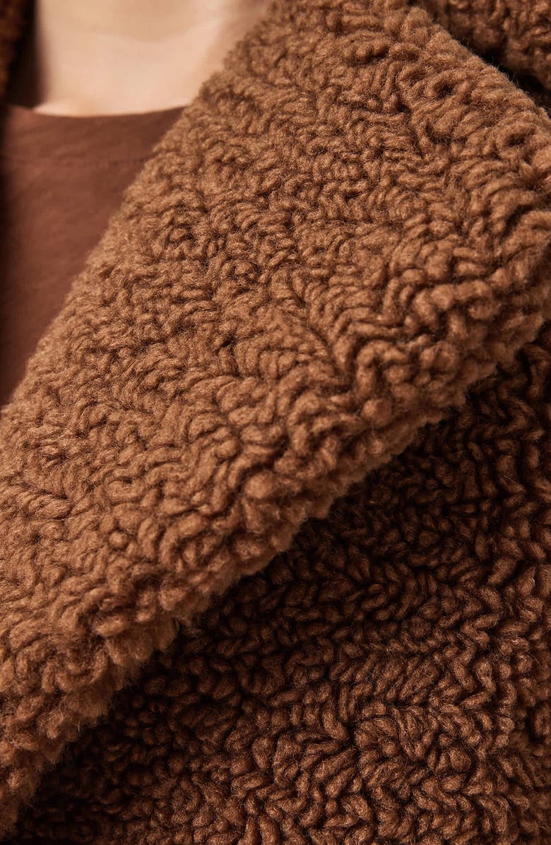 AllSaints Eddie Teddy Jacket, Alternate, color, Cognac Brown