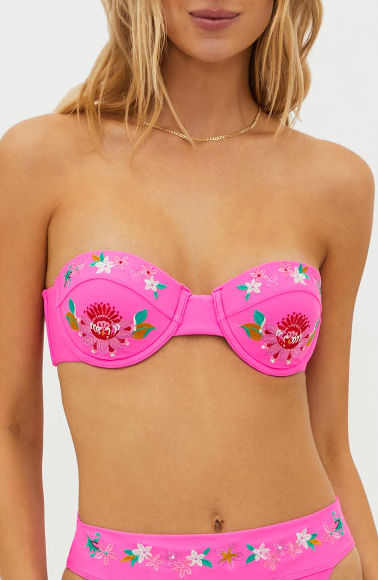 Beach Riot Kai Embroidered Underwire Bikini Top, Alternate, color, 