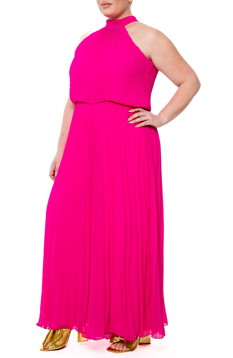 MEGHAN LA Wild Orchid Pleated Jumpsuit, Alternate, color,