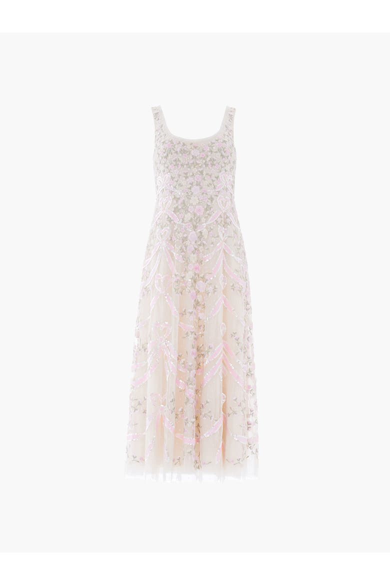 Ribbon Heart Scoop Neck Dress, Alternate, color, Cream/Multi