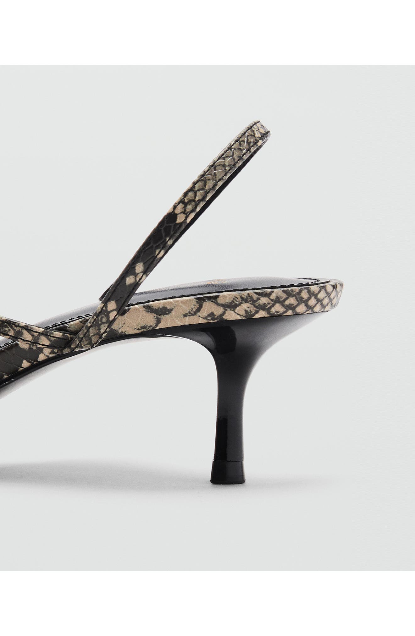 MANGO Slingback Kitten Heel Sandal, Alternate, color, Grey