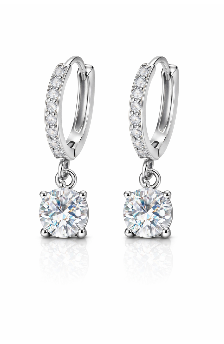 Donatello Gian Crystal Huggie Drop Hoop Earrings, Main, color, Gold