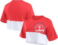 FANATICS Women's Fanatics Branded Red/White Philadelphia Phillies Color Split Boxy Cropped T-Shirt