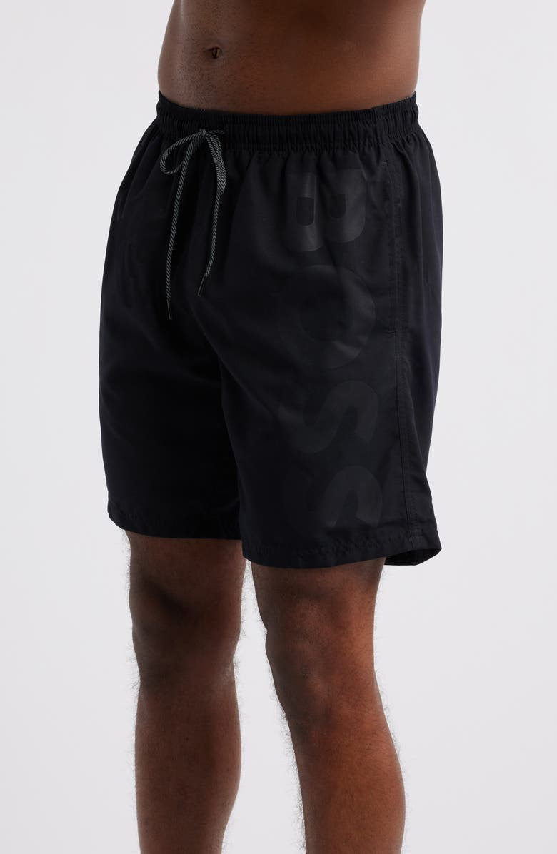 BOSS Orca Logo Graphic Swim Trunks, Alternate, color, 