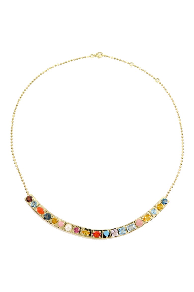 Leggo Multistone Frontal Necklace, Main, color, MULTI