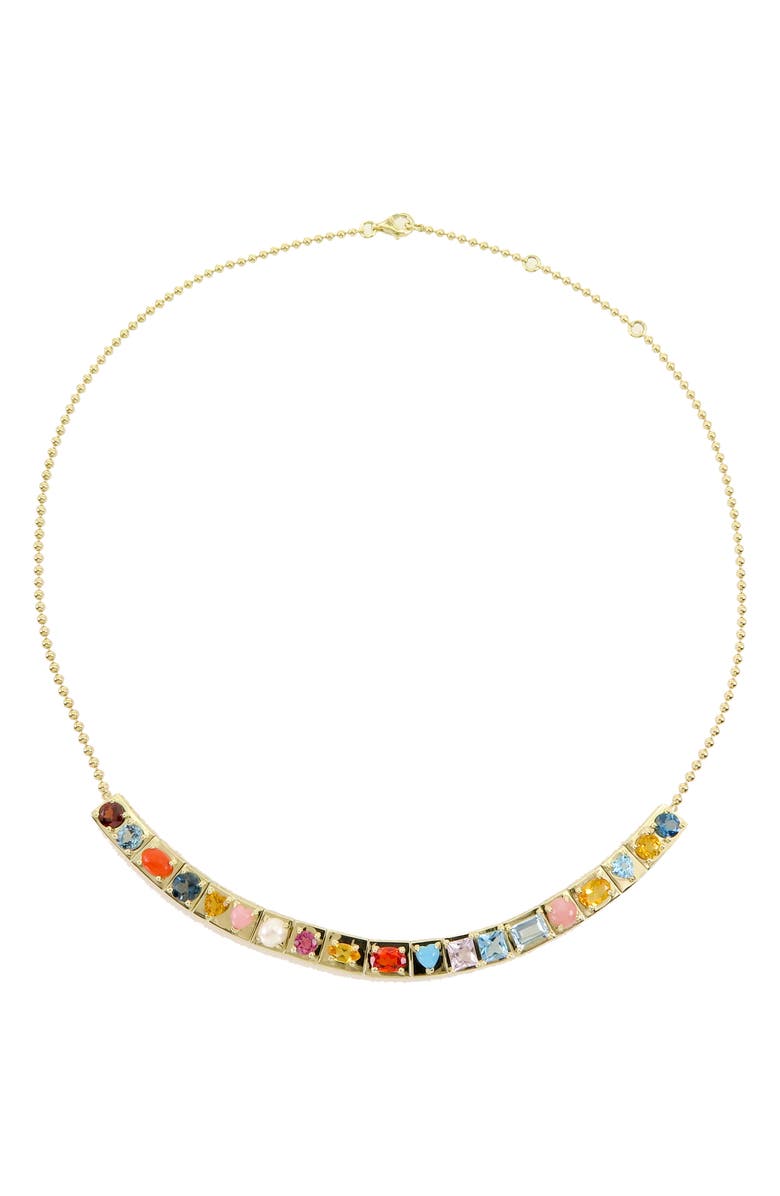 TYPE JEWELRY Leggo Multistone Frontal Necklace, Main, color, Multi