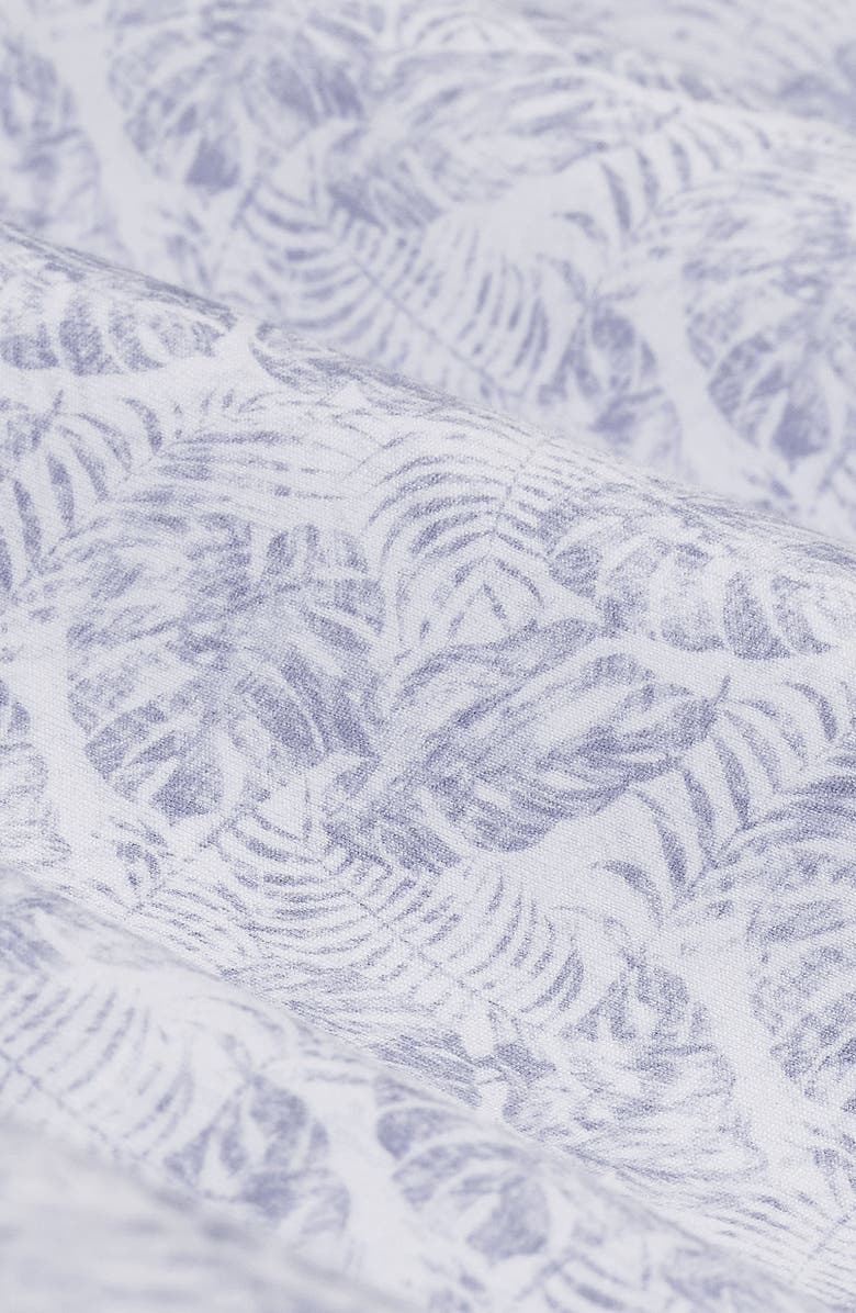 Bugatchi Miles OoohCotton<sup>®</sup> Tropical Leaf Print Short Sleeve Button-Up Shirt, Alternate, color, Lilac