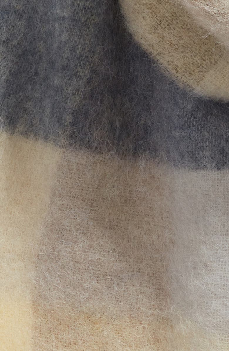 Acne Studios Vally Plaid Alpaca, Wool & Mohair Blend Scarf, Alternate, color, Vanilla/ Beige/ Lavenderdnu