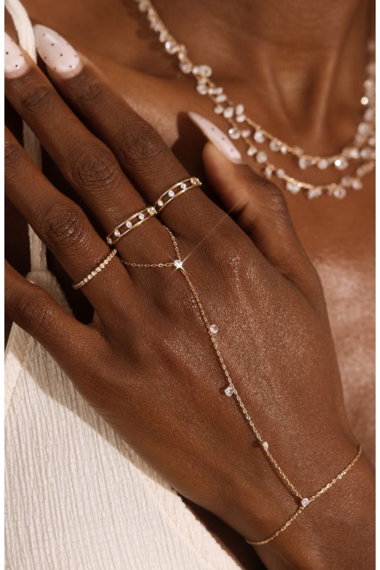 Dew Drop Hand Chain, Alternate, color, Gold Vermeil