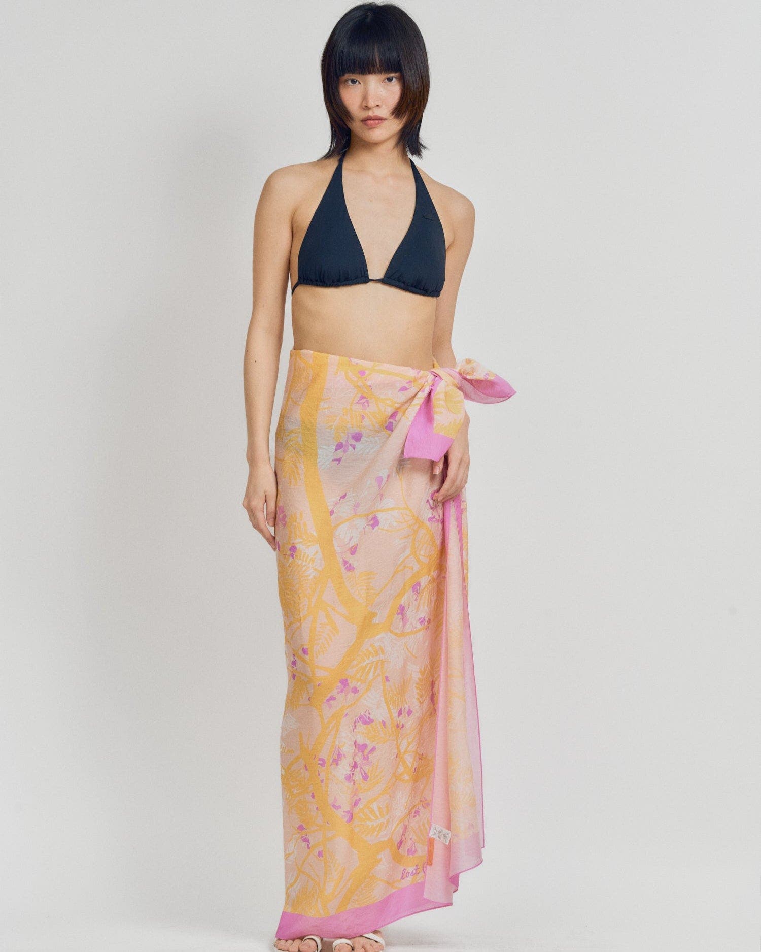 Lost Pattern Nyc "coco Dream" Beach Sarong Wrap In Pink