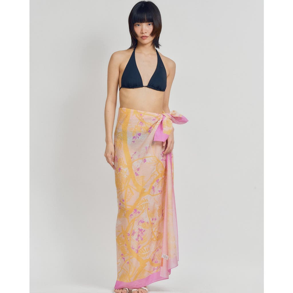 Lost Pattern Nyc "coco Dream" Beach Sarong Wrap In Pink