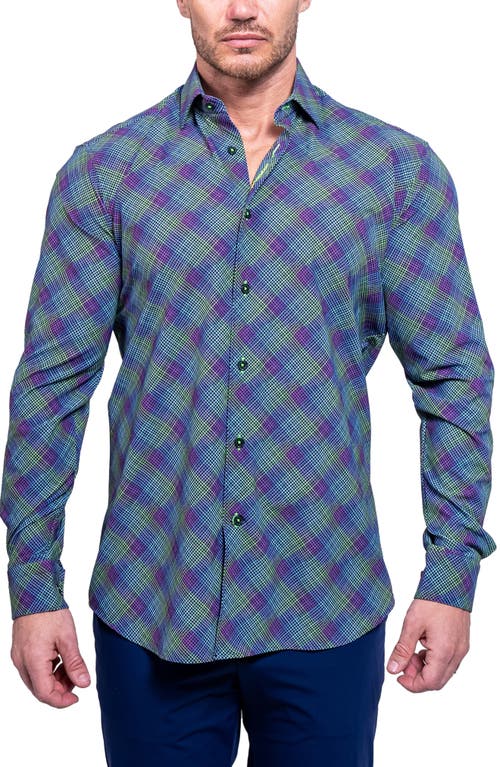 Maceoo Fibonacci Resistance Blue Contemporary Fit Cotton Button-up Shirt