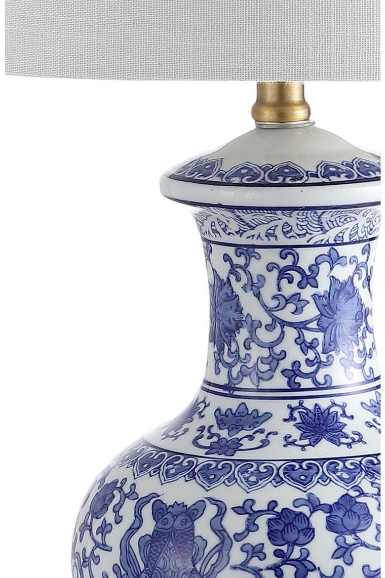 Jennifer 25.25" Ceramic/Metal LED Table Lamp, Blue/White, Alternate, color, Blue/White
