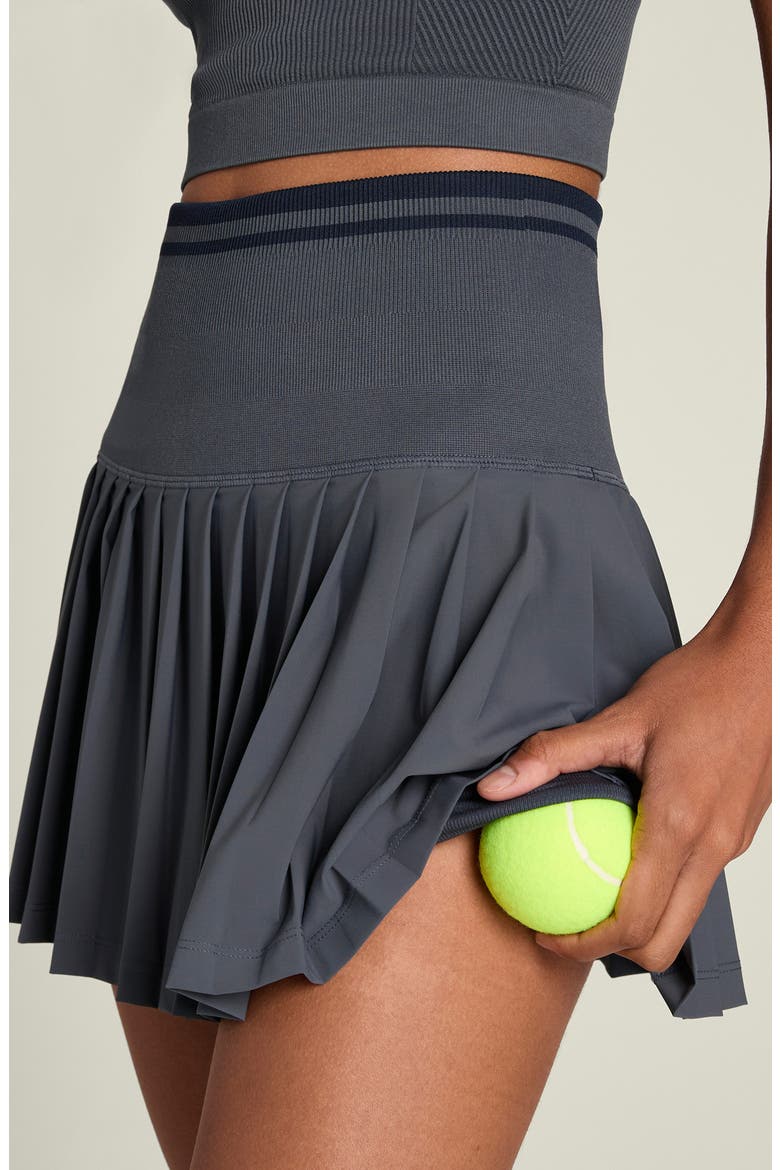 Midtown Perforated Performance Tennis Skirt, Alternate, color, DUSK BLUE