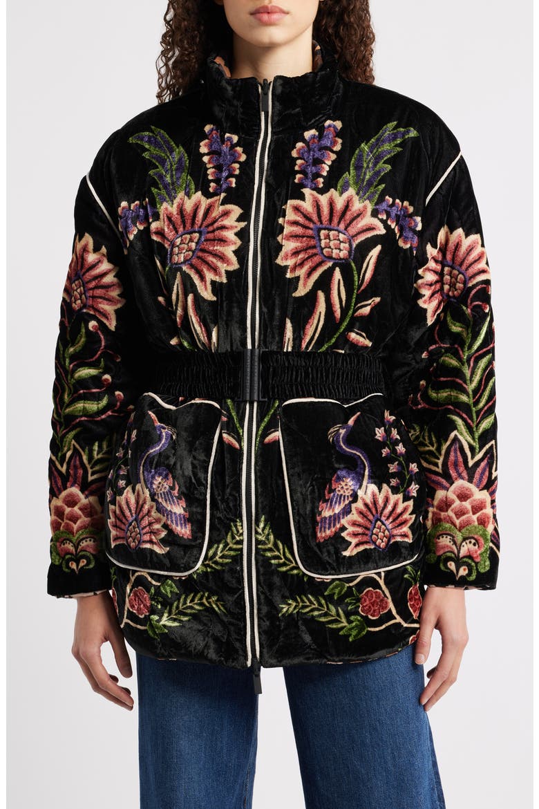 Marvelous Garden Puffer Jacket, Main, color, BLACK