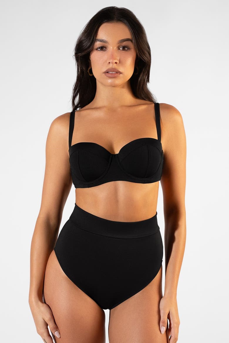 Adjustable Smoothing Bikini Bottoms, Alternate, color, Black