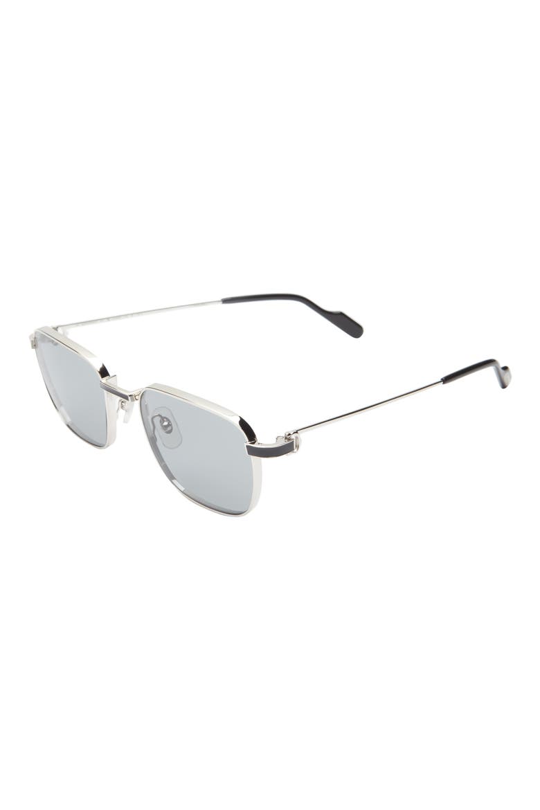 54mm Rectangular Sunglasses, Alternate, color, SILVER