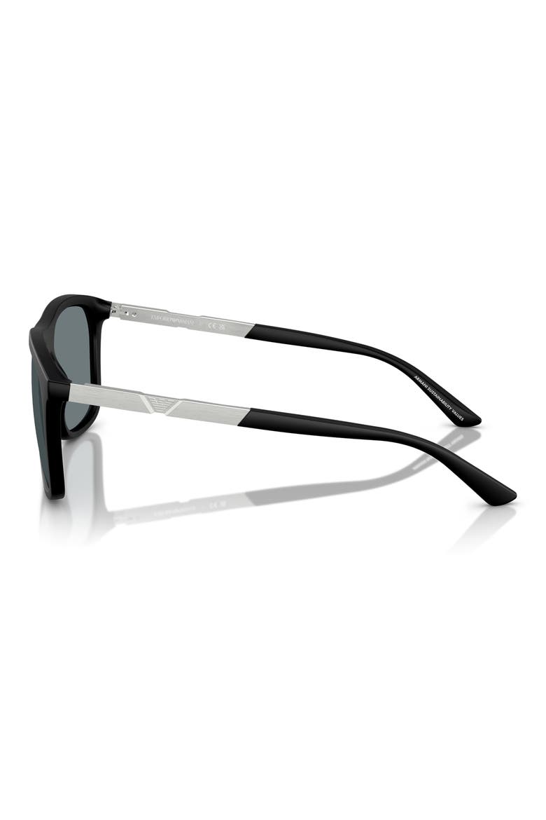 57mm Square Sunglasses, Alternate, color, BLACK / GREY MIRROR BLACK