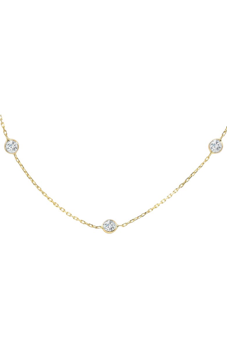 Bliss Diamond 4Ct Diamonds By The Yard Necklace 14K Gold Lab Grown Station Pendant, Alternate, color, 14K Yellow Gold
