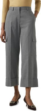 LK Bennett Rosalind Pinstripe Crop Cargo Pants