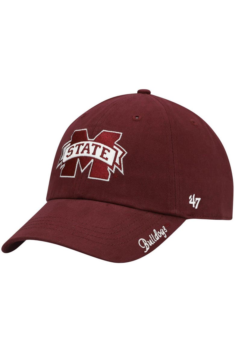 Women's '47 Maroon Mississippi State Bulldogs Miata Clean Up Logo Adjustable Hat, Main, color, Maroon